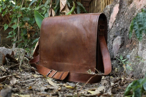 Authentic leather messenger - leather,